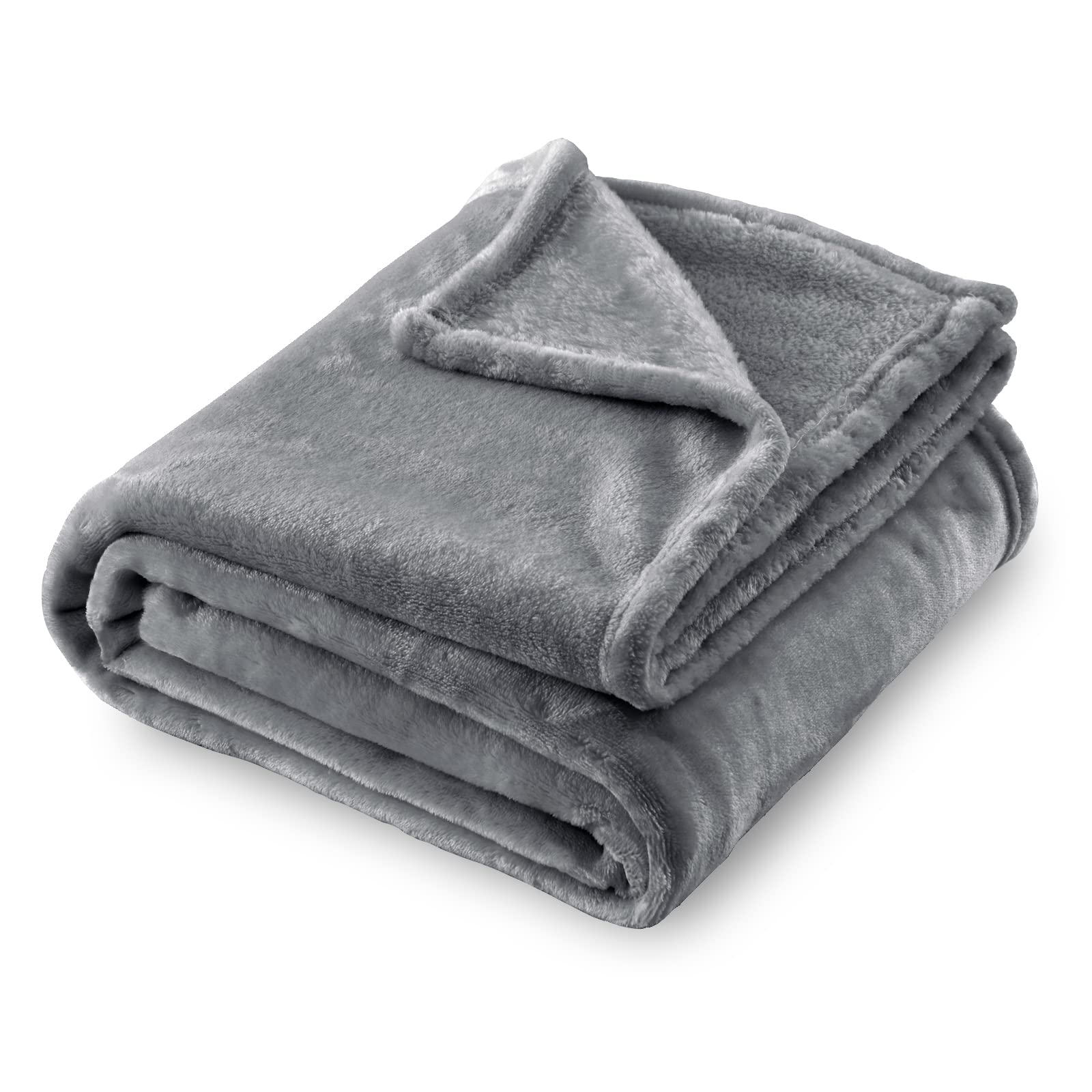 Sochow Flannel Fleece Blanket Throw Size, All Season Lightweight Super Soft Cozy Blanket For Bed Or Couch, Grey, 50X60 Inches