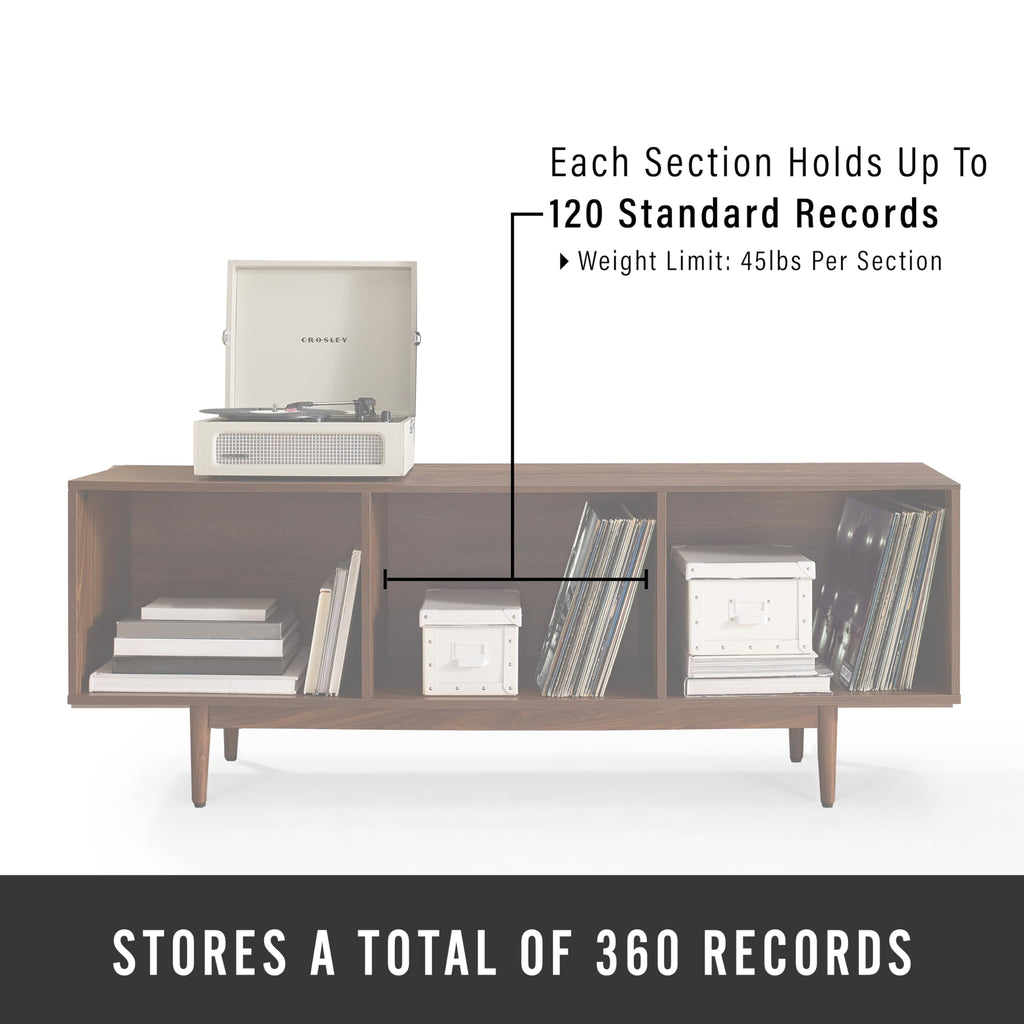 Crosley Furniture Liam Record Storage TV Stand CF1115-WA Walnut Engineered Wood