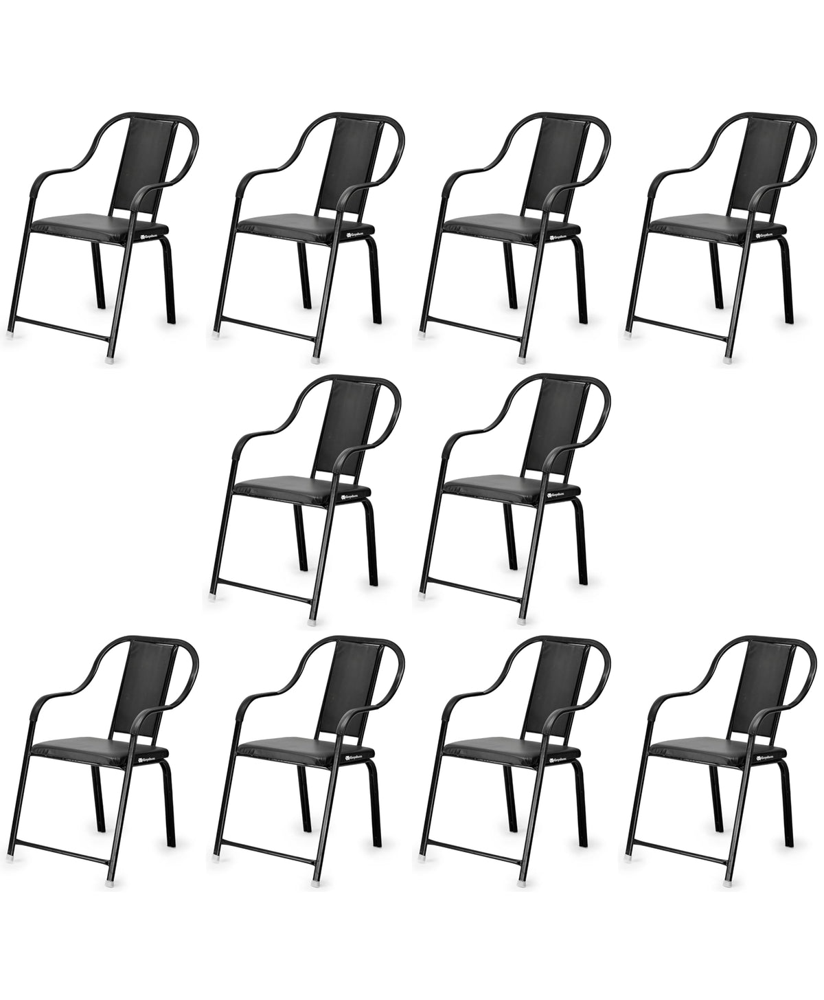 Ratison Comfortable Office Study Computer Library Visitor Chair With Arm Rest With Iron Frame And Cushion Seat Back, Chair Witho