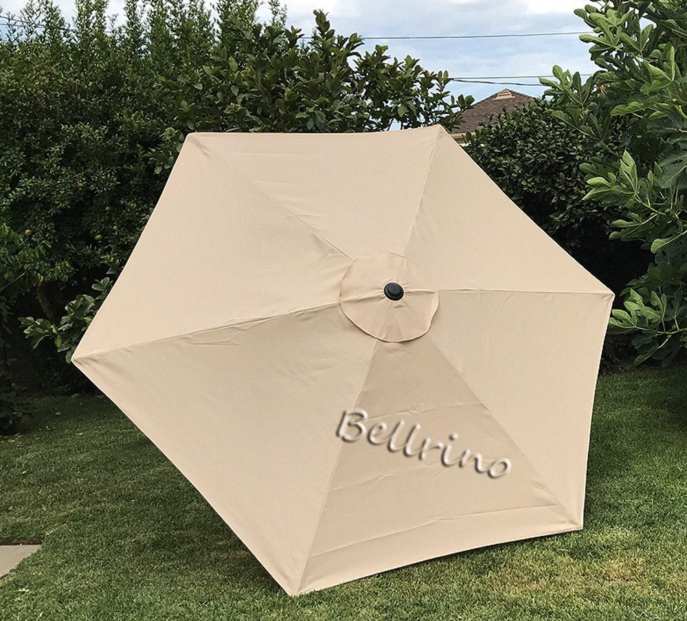 Bellrino Decor Replacement Strong & Thick Umbrella Canopy For 9Ft 6 Ribs (Canopy Only) (Beige)