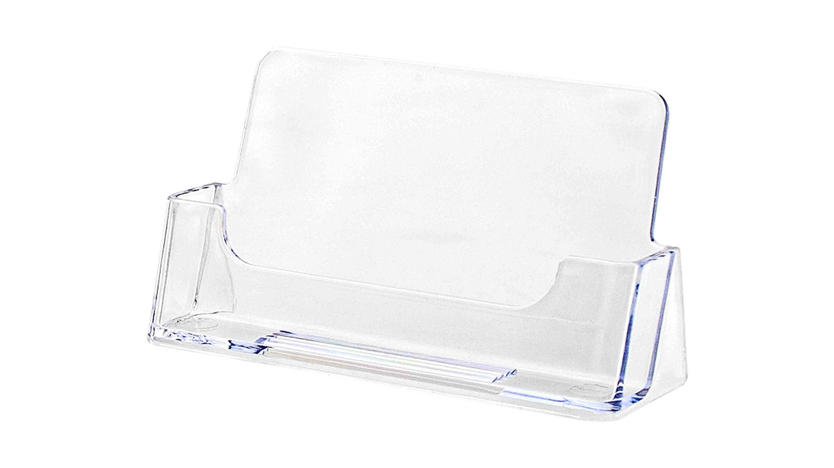 T'Z Tagz Brand 12 Pack - Clear Plastic Business Card Holder Display
