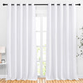 Nicetown White Room Darkening Bedroom Curtains, Grommet 50% Blackout Thermal Insulated Window Treatment Room Divider Drapes For