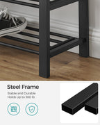 Songmics Shoe Bench, Storage Bench, Entryway Bench With Cushion, Shoe Shelf With Seat, Space-Saving, Modern Style, For Living Room, Bedroom, Hallway, Dark Gray And Ink Black Ulbs57Gyz