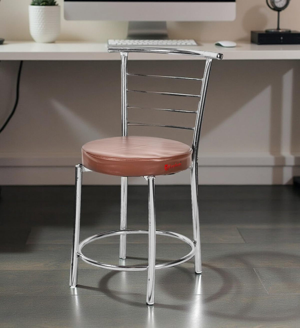Somraj Multi Purpose Dining Chair For Home, Restaurant & Office, Comfortable Leather Cushion Seat With Under Ring Design, Heavy