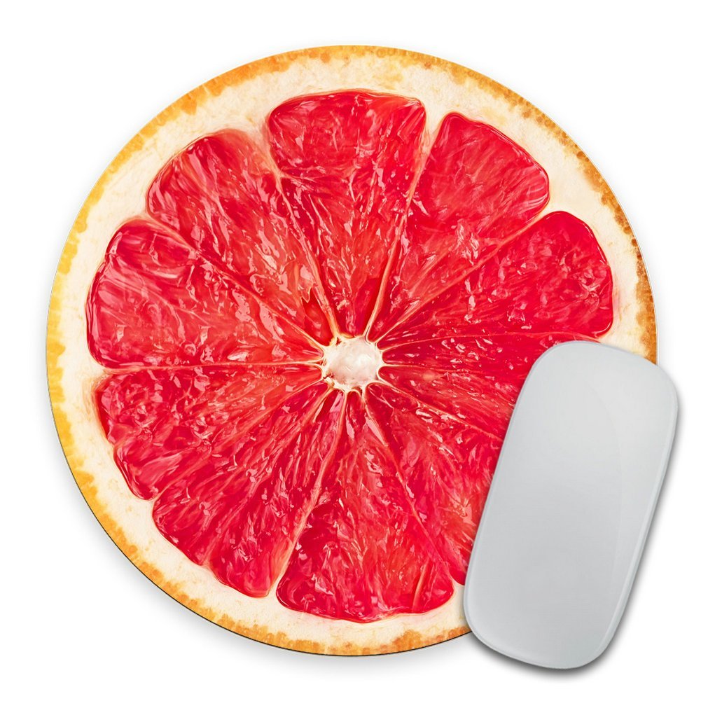 Pink Ripe Grapefruit Slice Mousepad, Tropical Mouse Pad, Fruit Mousepad, Vegan Mouse Pad, Funny Present, Food Mousepad