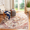 SAFAVIEH Crystal Collection Accent Rug - 4 x 6, Light Blue & Burgundy, Medallion Design, Non-Shedding & Easy Care, Ideal for H