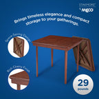 Meco Stakmore Classic Straight Edge Solid Wood Folding Card Table, Cherry Frame