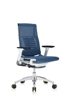 Powerfit Exec Chair Blue Mesh Seat & Back-White Frame