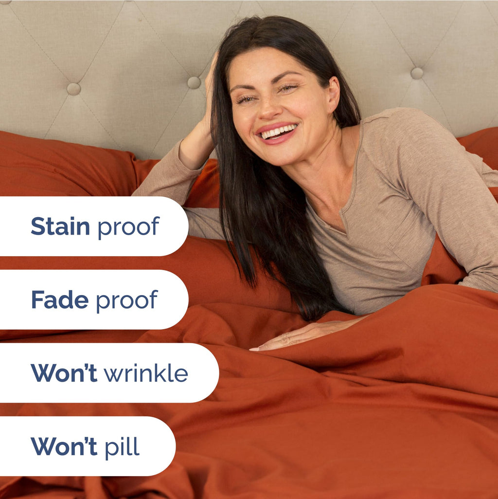 Extra Deep Pocket King Sheets - 4 Piece Breathable & Cooling Bed Sheets - Hotel Luxury Bed Sheet Set - Soft, Wrinkle Free & Comfy - Easily Fits Extra Deep Mattresses - Deep Pocket Terracotta Sheets