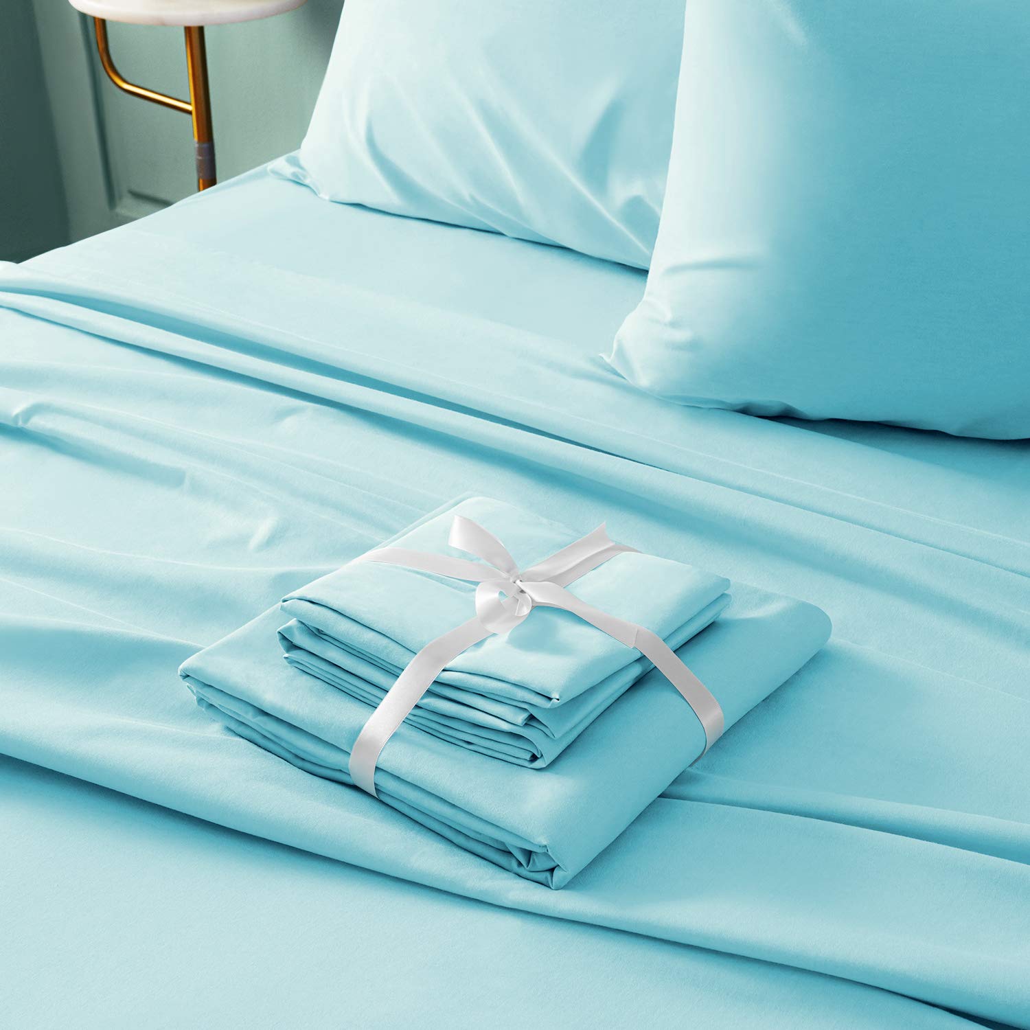 Bysure 6 Pieces Bed Sheets Set(Full, Dark Forest Green) - Hotel Luxury Super Soft 1800 Thread Count 100% Microfiber Sheets With