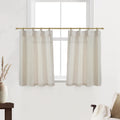 Bathroom Curtains Window,Small Greige Beige Natural Linen Farmhouse Kitchen Window Curtains