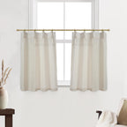 Bathroom Curtains Window,Small Greige Beige Natural Linen Farmhouse Kitchen Window Curtains
