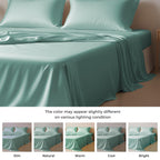 Linenwalas Eucalyptus Tencel Bed Sheet Set Queen Size 4Pc - Aqua, Soft & Breathable Cooling Sheets for Hot Sleepers