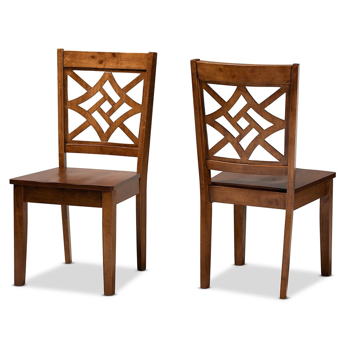 Baxton Studio Nicolette Modern Wood Dining Chair, Walnut Brown, 2/Set (1792Pc11388Ht)