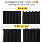 Nicetown Halloween Black Blackout Living Room Curtains 84 Inches Long, Black Out Curtain Panels For Bedroom - (Black Color) W52