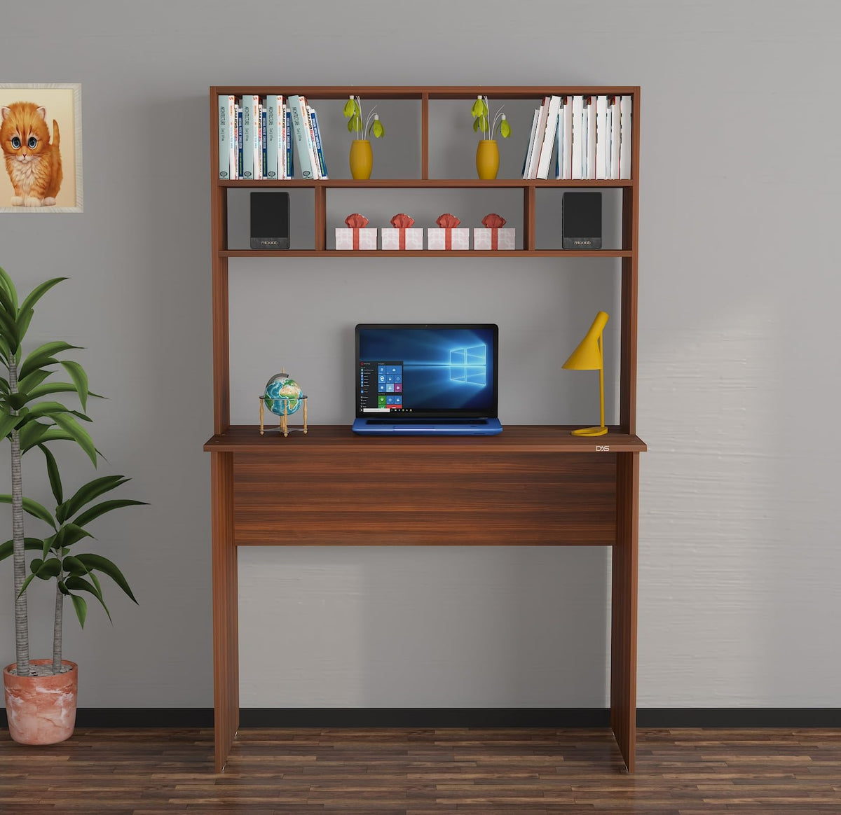 Das Carren Engineered Wood Table, Computer, Laptop, Office Desk Study & Computer Table And Office Desk (Colur Classic Walnut Fin