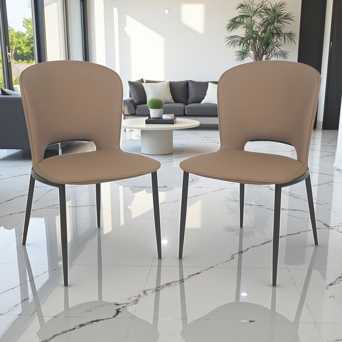 The Attic Orvion Dining Chair With Curved Back And Metal Legs  Modern Designer Chair For Dining Set Of 2 Chair, Caf & Home Offi
