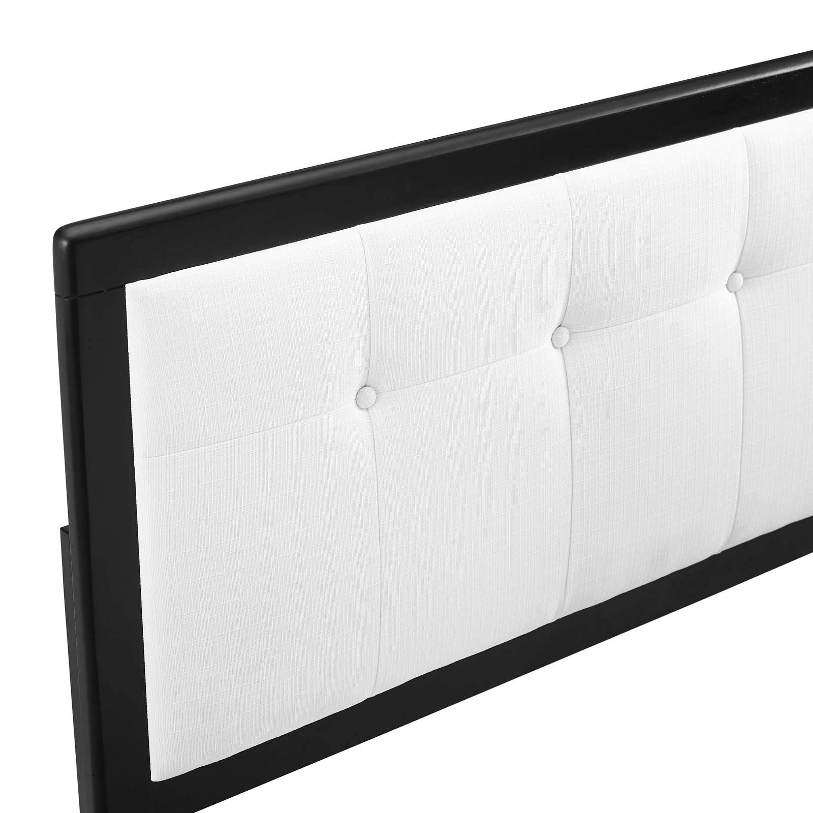 Modway Draper Tufted Twin Fabric And Wood Headboard In Black White