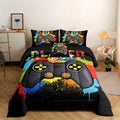 Rowadalo 6 Pieces Gaming Bedding Set For Boys Gamer Comforter Set Queen Size,Game Controller Comforter For Boys Kids 6 Pieces Be