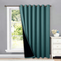 Nicetown 100% Blackout Patio Sliding Door Curtain, Wide Lined Drape, Keep Warm Drapery, Sliding Glass Door Panel For Oversleep(Sea Teal, 1 Panel, 100 Inches Wide X 95 Inches Long
