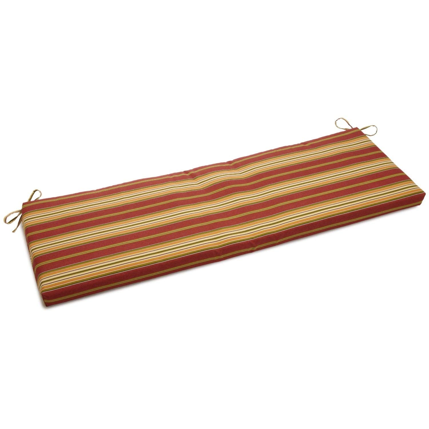 Blazing Needles Outdoor Bench Cushion, 1 Count (Pack Of 1), Kingsley Stripe Ruby
