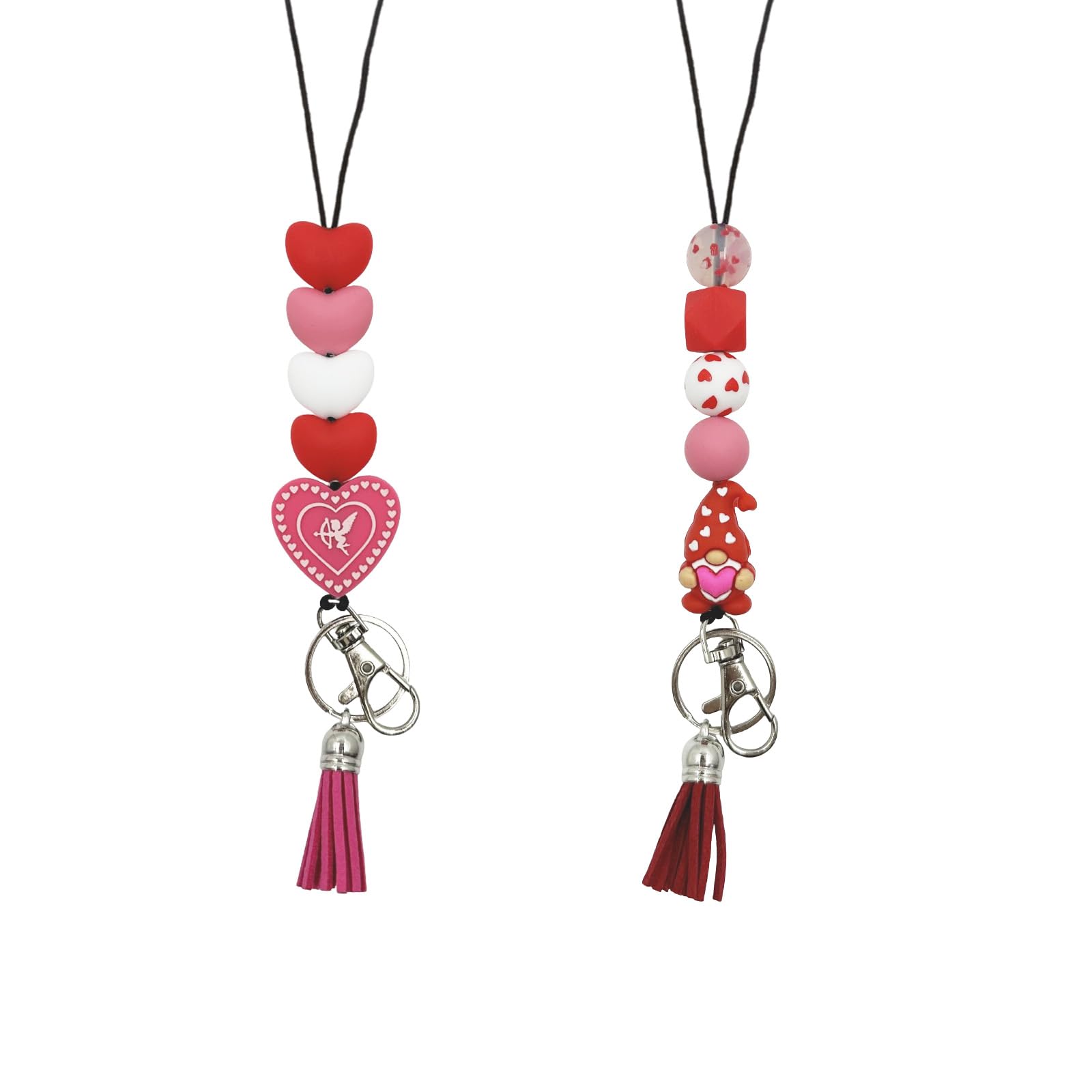 Wafoiro Valentines Day Teacher Lanyard Cute Pink Id Badge Holder With Breakaway Clasp Teacher Appreciation Lanyard For Women (He