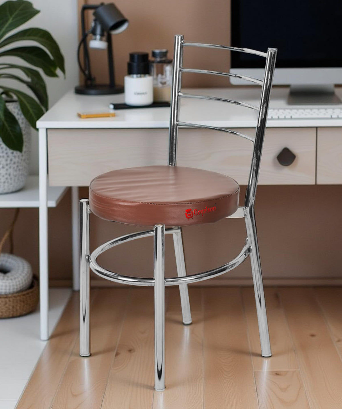 Goyalson Ergonomic Dining Home Chair Hotel Restaurant Chair With Steel (1 Brown, Standard)