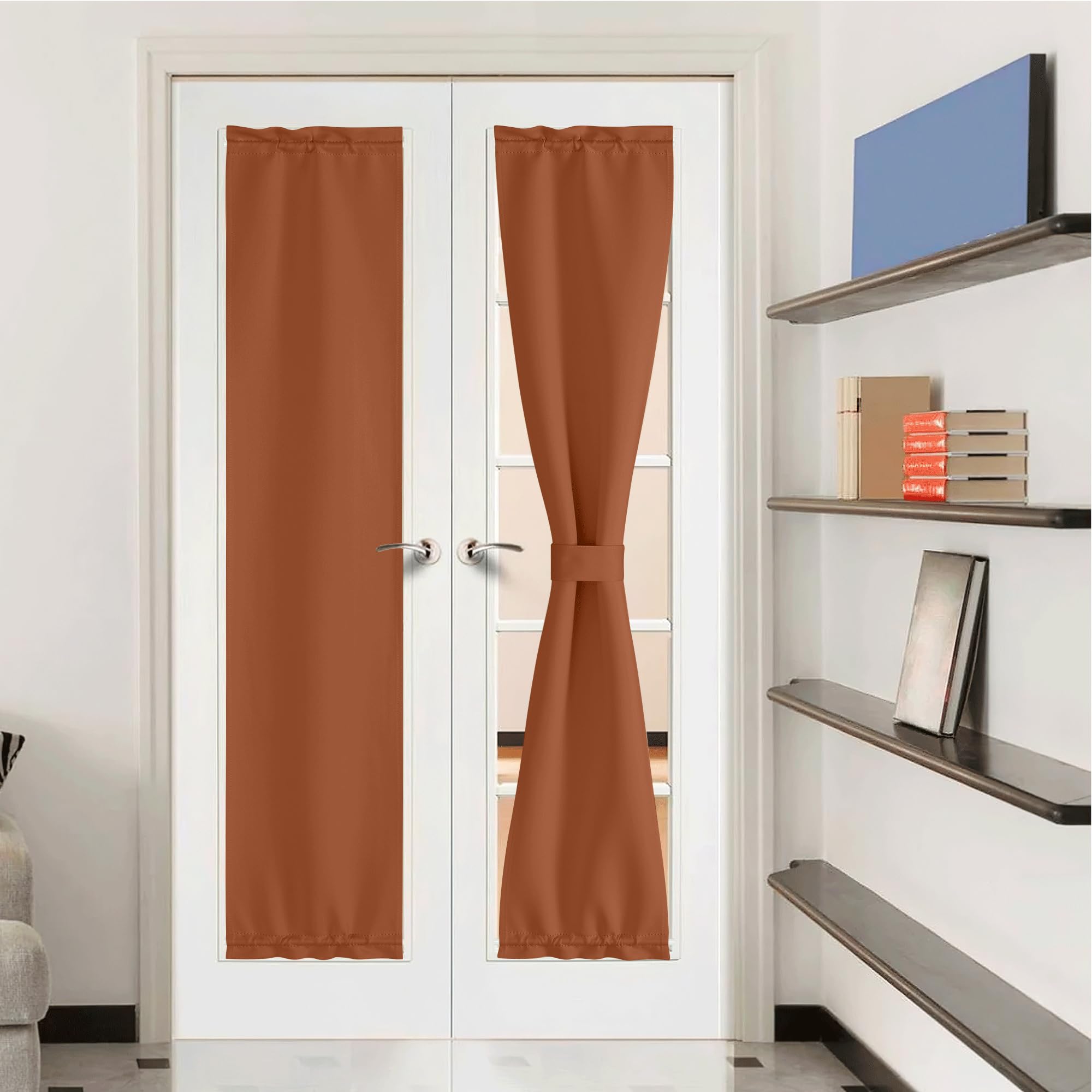NICETOWN Room Darkening Shades for Entry Door Side - Privacy Door Window Curtains Thermal Insulate Covering for Patio Door Glass