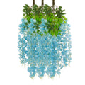 12 Pack Lake Blue Wisteria Hanging Flowers Garland, 3.77 Feet Lake Blue Artificial Wisteria Flower Vines, Fake Lake Blue Wisteri