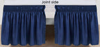 Biscaynebay Wrap Around Bed Skirts With Split Corners For Queen Beds 14' Drop, Navy Elastic Dust Ruffles Easy Fit Wrinkle & Fade Resistant Silky Luxurious Fabric Solid Machine Washable