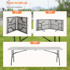 Outdoor Dining Table 8Ft Plastic Camping Table Portable Party Table With Carrying Handle For Parties Wedding Bbq Camping Dining Kitchen