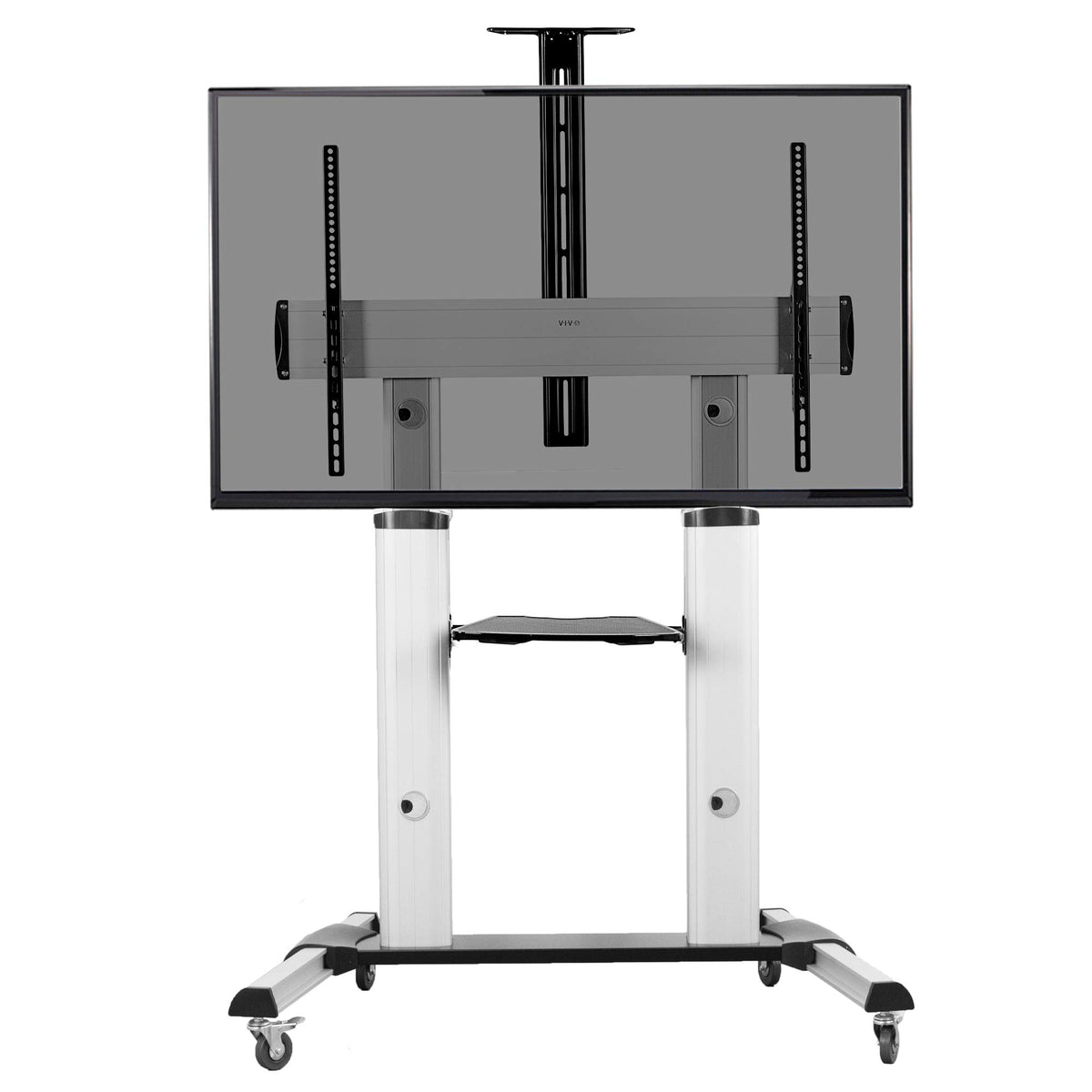 Vivo Ultra Heavy Duty Mobile 32 To 100 Inch Tv Stand For Flat Screens, Adjustable, Rolling Tv Cart Mount With Wheels Stand-Tv22S