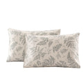 Ecocott 2 Pack Pillowcase King Size With Green Botanical Plant Leaves Pattern Pillow Cases Set, 100% Cotton King Pillow Covers E