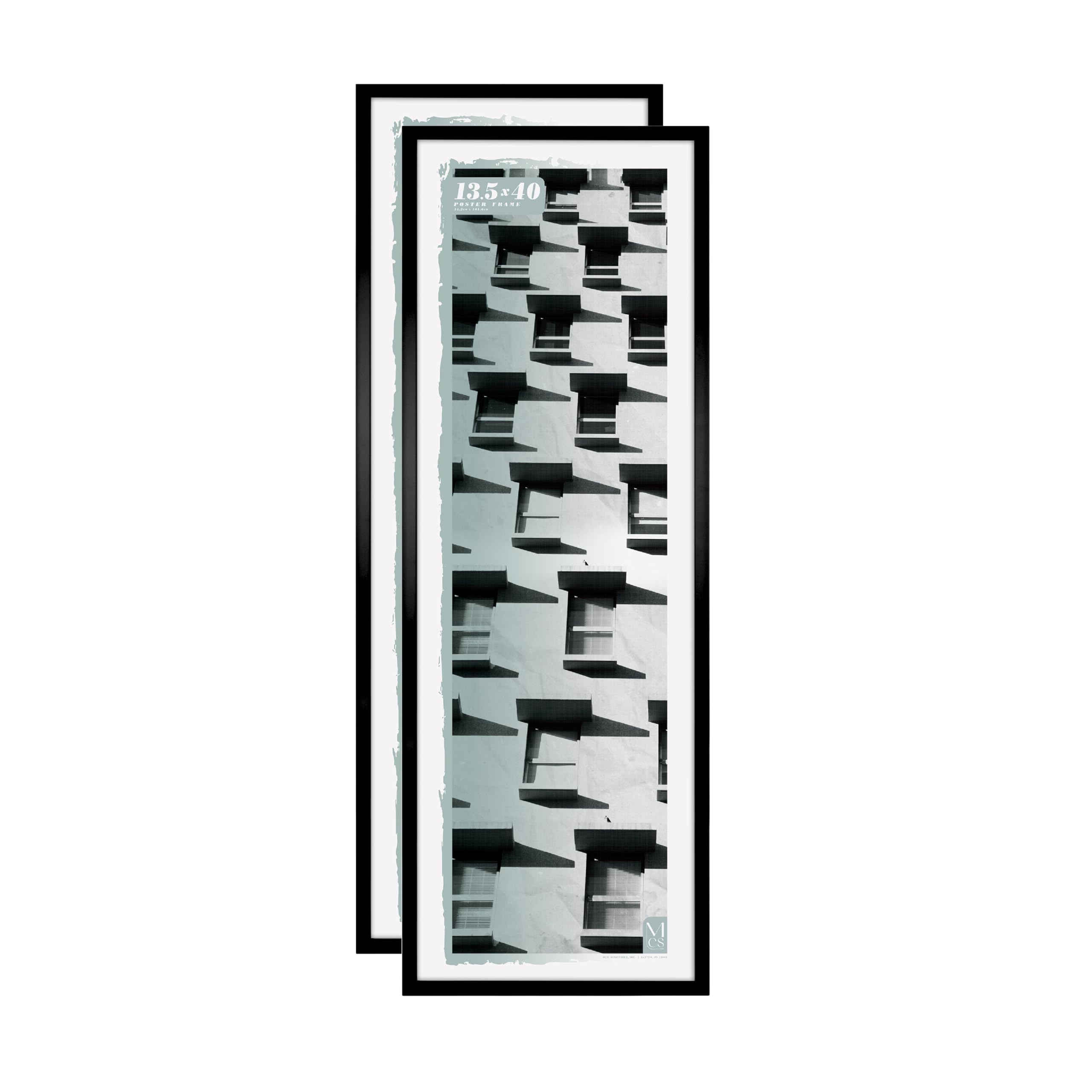MCS Foundation 13.5x40 Poster Frame Traditional Black, Vertical & Horizontal Wall Hanging Large Picture Frame for Photos, Panora
