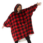 The Comfy Original | Oversized Microfiber & Sherpa Wearable Blanket, Seen On Shark Tank, One Size Fits All (Red, Black)