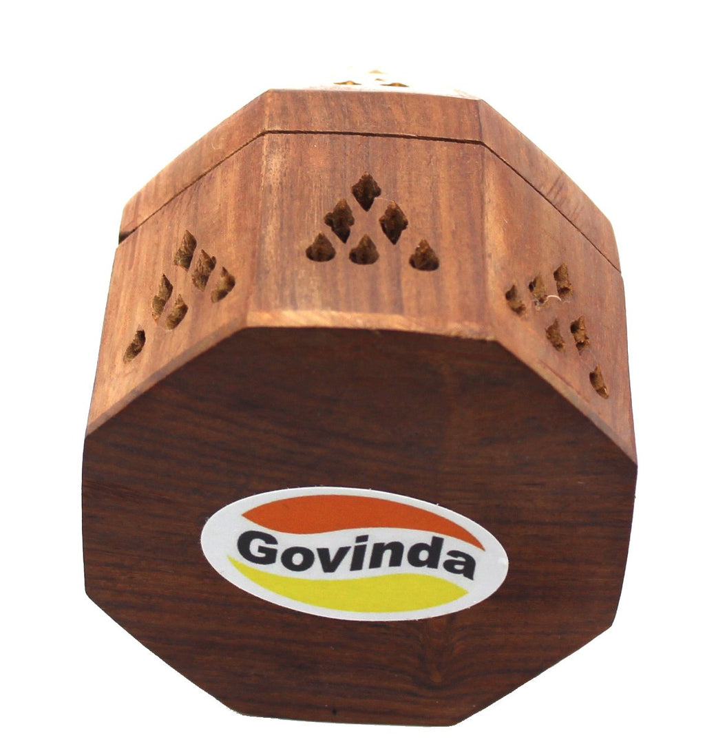 Govinda - 5 Inch Temple Wooden Charcoal/Cone Burner