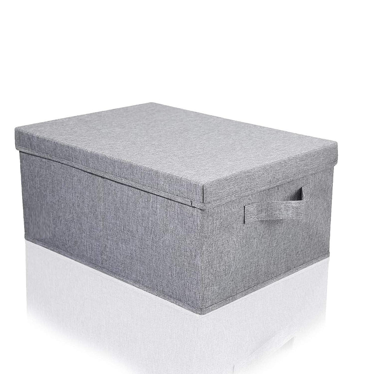 CREDSY Foldable Rectangular Storage Bin Box with Lid Cover & Handle, Room Organizer, Laundry Basket Box for for Clothes, Toys, B