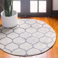 Unique Loom Trellis Frieze Collection Area Rug - Rounded (7' Round, Ivory/ Gray)