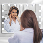 Slimoon Hollywood Vanity Mirror With Lights, 15 Dimmable Led Bulbs 3 Color Lighted Makeup Mirror With Detachable 10X Magnificati