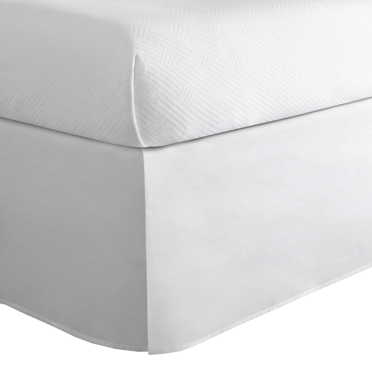 Today’S Home Classic Tailored Bed Skirt Dust Ruffle, Cotton Blend Design, 14' Drop Length, Queen, White