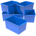 Storex Extra-Large Book Bin, Interlocking Plastic Organizer For Home, Office And Classroom, Blue, (71135U06C) (Pack Of 6)