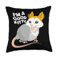 Fake Cat Rat Opossum Possum I'M A Good Kitty Funny Pets Throw Pillow
