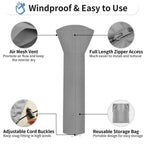 Outdoorlines Waterproof Outdoor Patio Heater Covers With Zipper And Storage Bag, Dust-Proof Uv-Resistant Windproof Propane Heavy Duty Heater Cover For Standing Heater, 1 Pack-89Hx33Dx19B Inch Grey