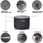 TOHONFOO Round Patio Table Cover, Heavy Duty Waterproof 600D Oxford, 36"DIA x 23"H, Black, with Umbrella Hole, Model PTC36R