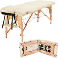Yaheetech Spa Bed Portable Lash Bed Massage Bed Foldable Spa Tables Adjustable 2 Fold with Non-Woven Bag 24 inch, Cream