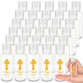 Chuangdi Small Holy Water Bottles Baptism Party Favor 30 ml Transparent Holy Water Empty Containers with Golden Catholic Cross F