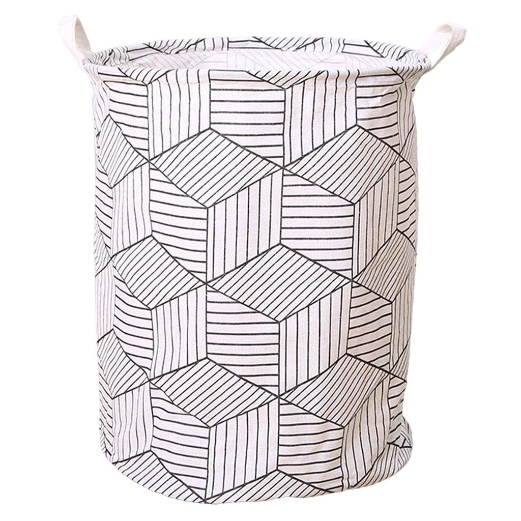 FABLOFT Laundry Basket Waterproof Large Foldable Laundry Hamper with Sturdy Handle White