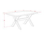 East West Furniture X2-676 3 Piece Kitchen Table Set for Small Spaces Contains a Rectangle Dining Room Table with X-Legs and 2 Dining Bench, 36x60 Inch, Multi-Color