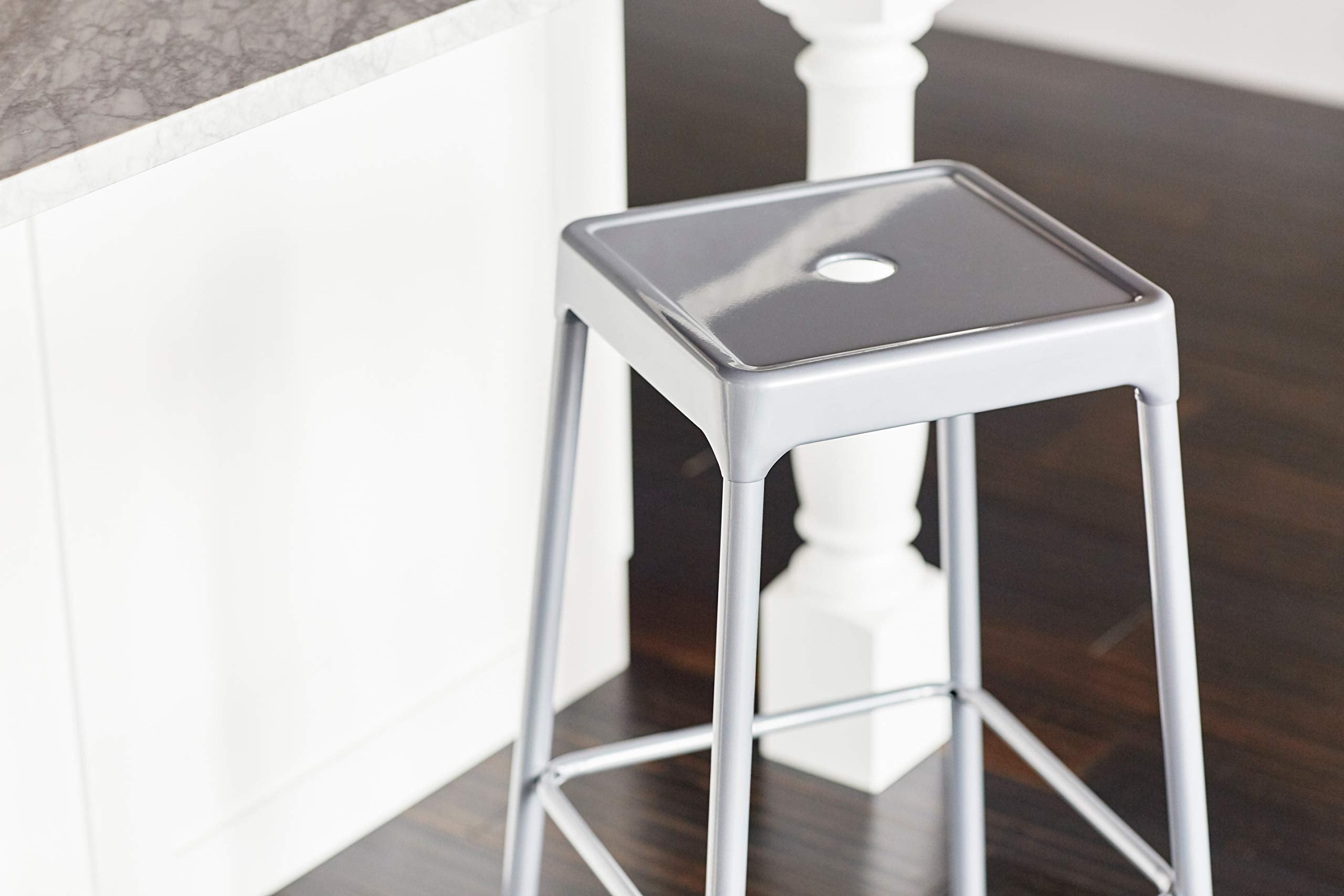 Safco Products 6605SL Steel Kitchen Stool, 25", Silver