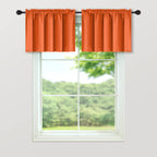 Mrs.Naturall Orange Curtains Valances For Kitchen 2 Pack Rod Pocket Window Valance For Living Room 16 Inch Length